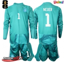 Niemcy Manuel Neuer #1 Bramkarskie Koszulka Podstawowa dzieci MŚ 2026 Długi Rękaw (+ krótkie spodenki)